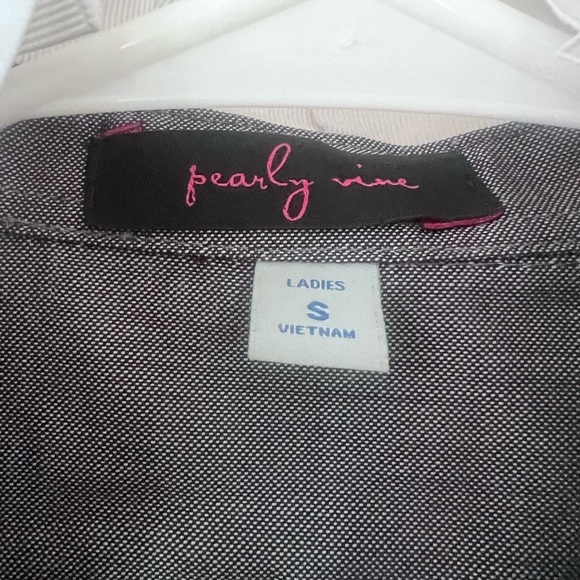 PEARLY VINE Scarlett Ribbon Trim Oxford Shirt, size S - Picture 8 of 8